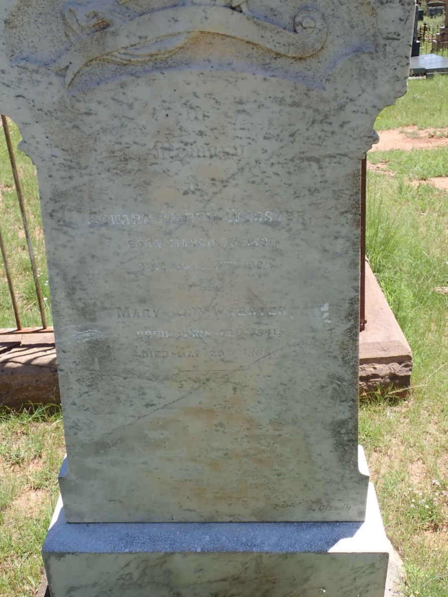WEBSTER Edward Darby 1831-1901 &amp; Mary Ann 1841-1888