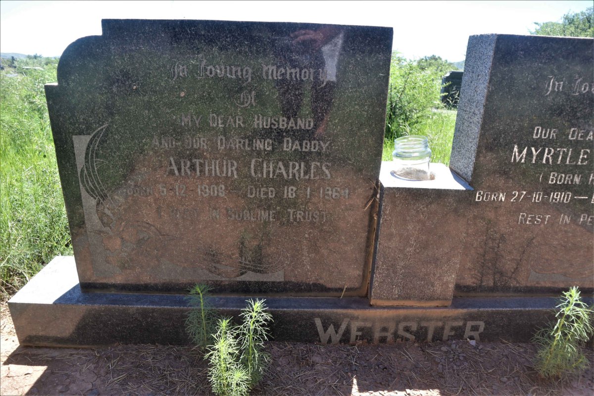 WEBSTER Arthur Charles 1908-1964 &amp; Myrtle Mildred HOLMES 1910-1981