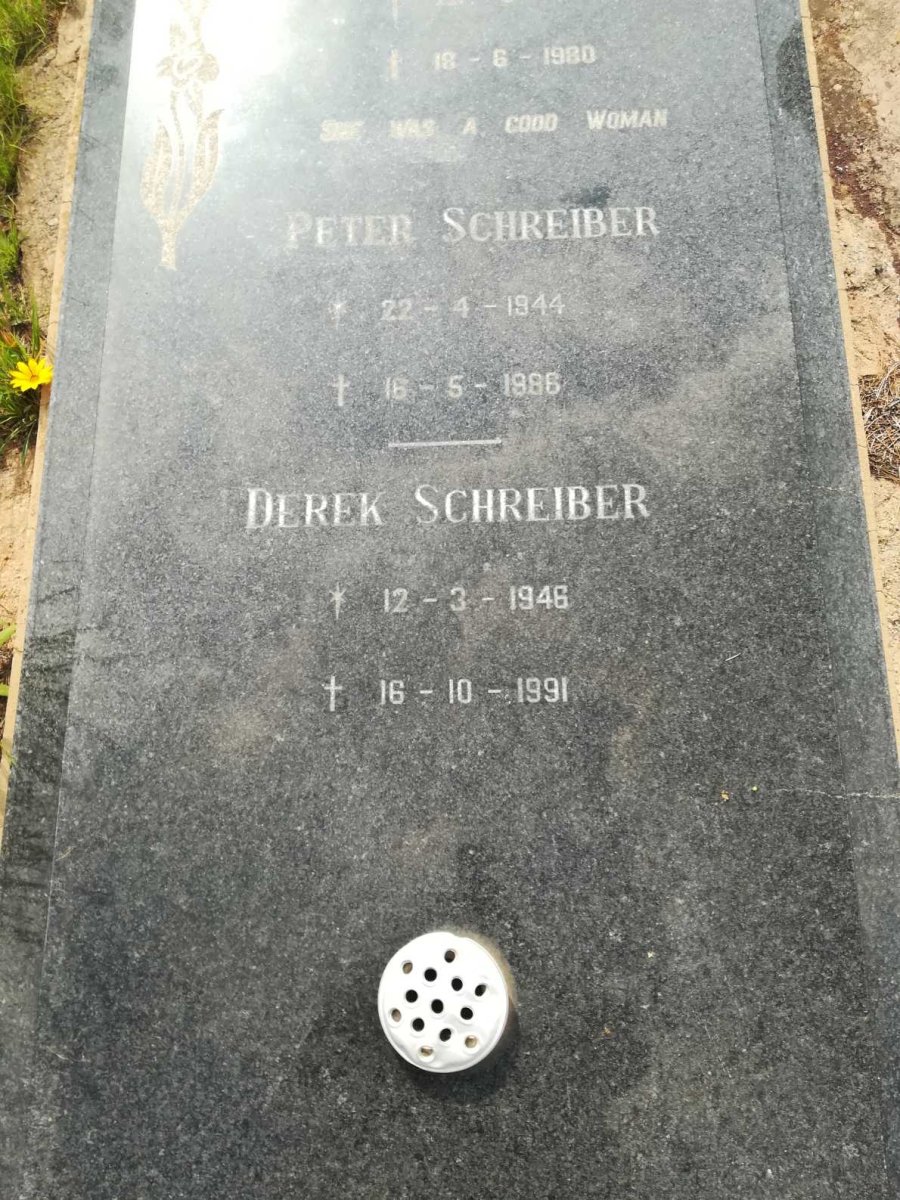 SCHREIBER Helen F.M. nee KING 1918-1980 :: SCHREIBER Peter 1944-1986 ::  SCHREIBER Derek 1946-1991