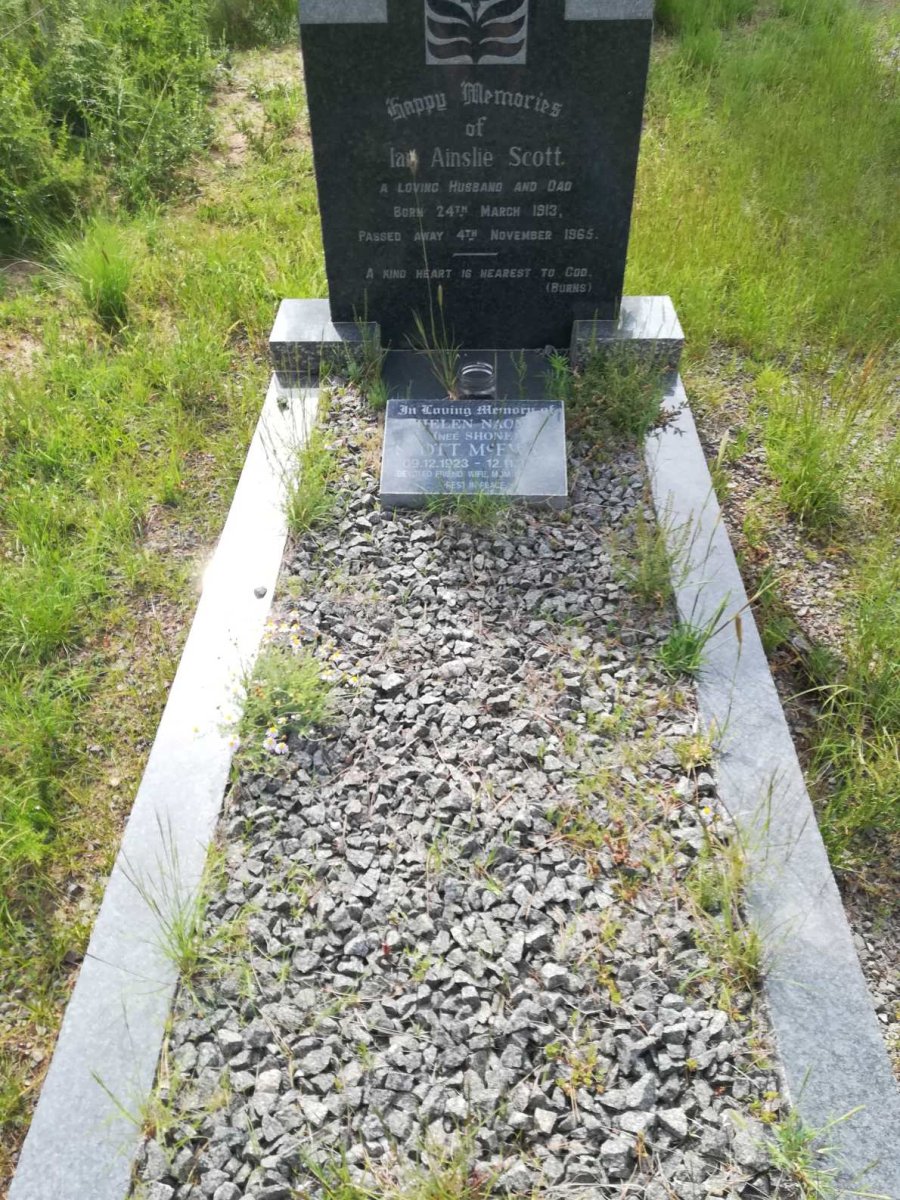 SCOTT Ian Ainslie 1913-1965 &amp; Helen Naomi McEWAN formerly SCOTT nee SHONE 1923-2007