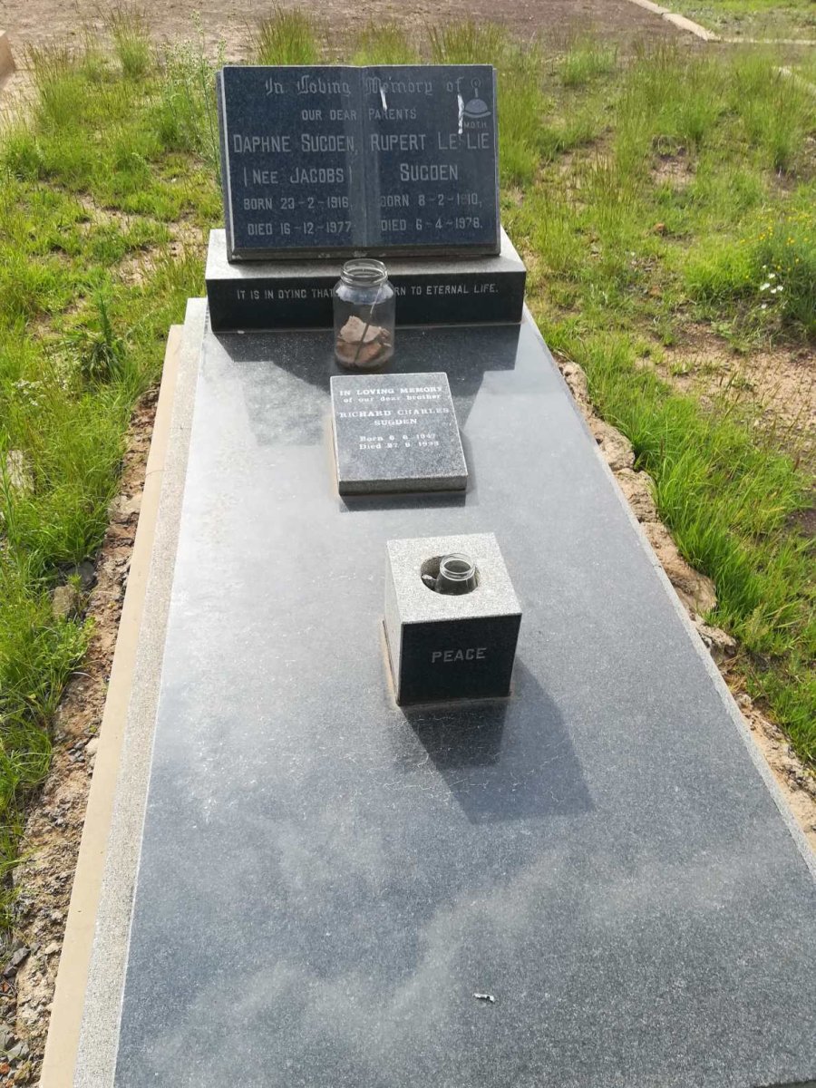 SUGDEN Rupert Leslie 1910-1978 &amp; Daphne JACOBS 1916-1977 :: SUGDEN Richard Charles 1947-1998