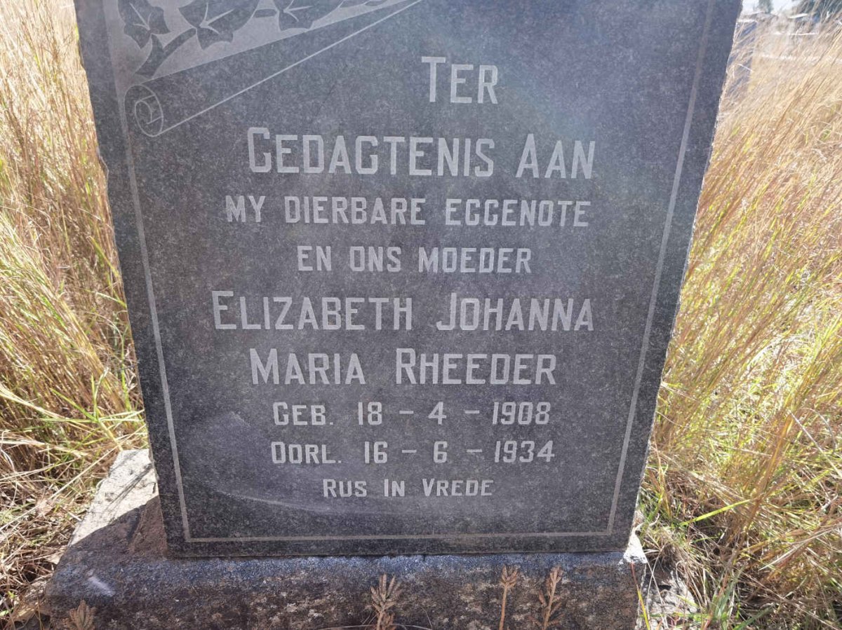 RHEEDER Elizabeth Johanna Maria 1908-1934