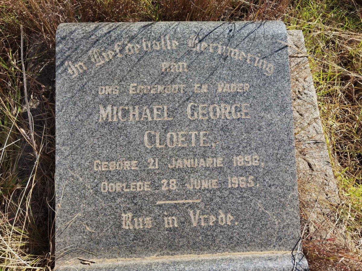 CLOETE Michael George 1896-1965
