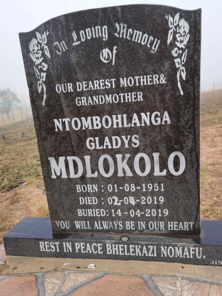MDLOKOLO Ntombohlanga Gladys 1951-2019