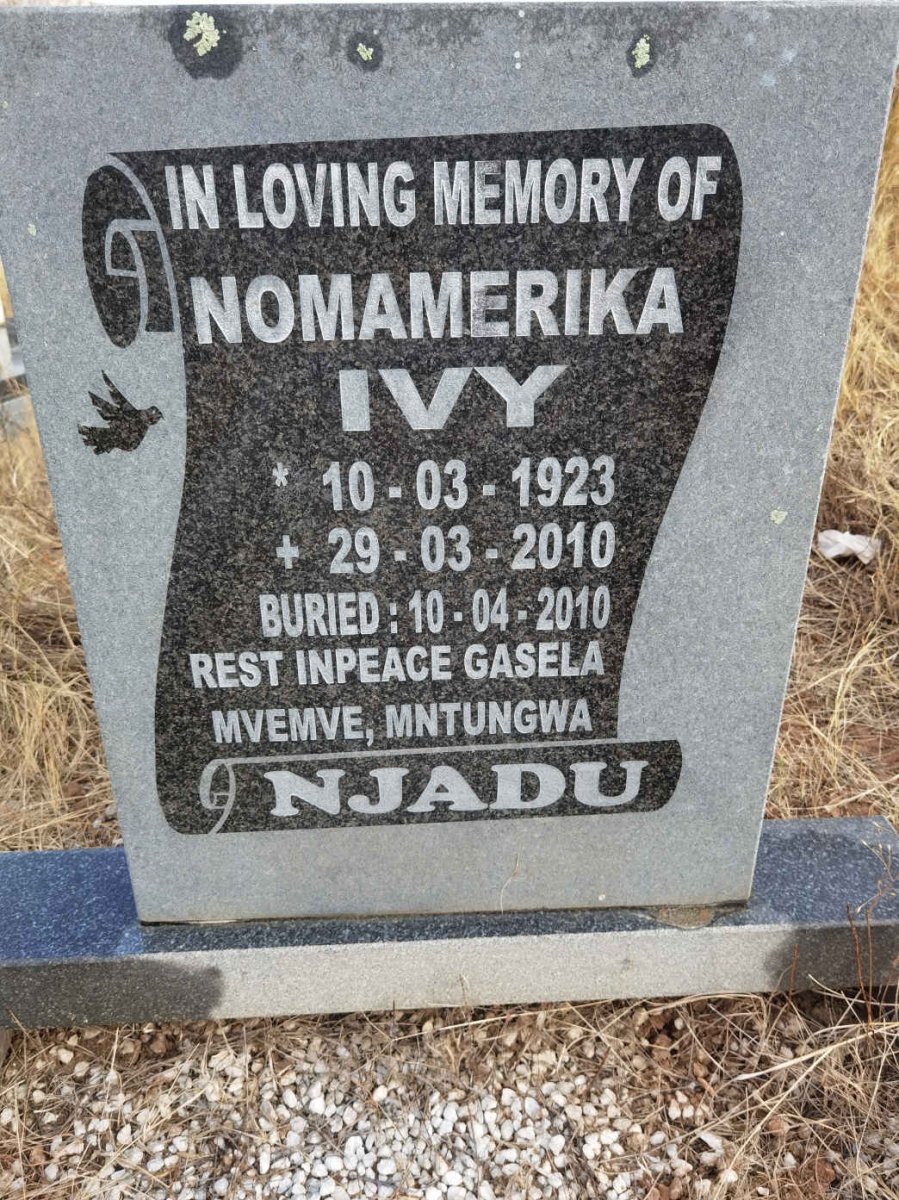 NJADU Nomamerika Ivy 1923-2010