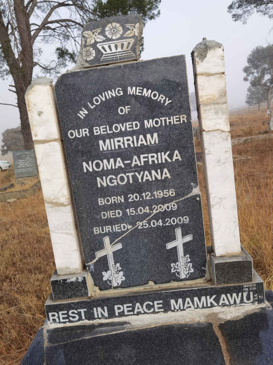 NGOTYANA Mirriam Nom-Afrika 1956-2009