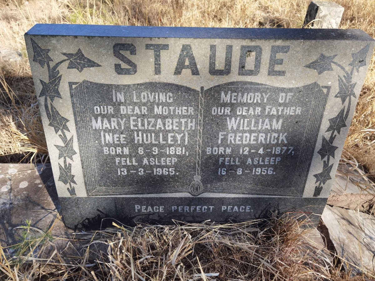 STAUDE William Frederick 1877-1956 &amp; Mary Elizabeth HULLEY 1881-1965