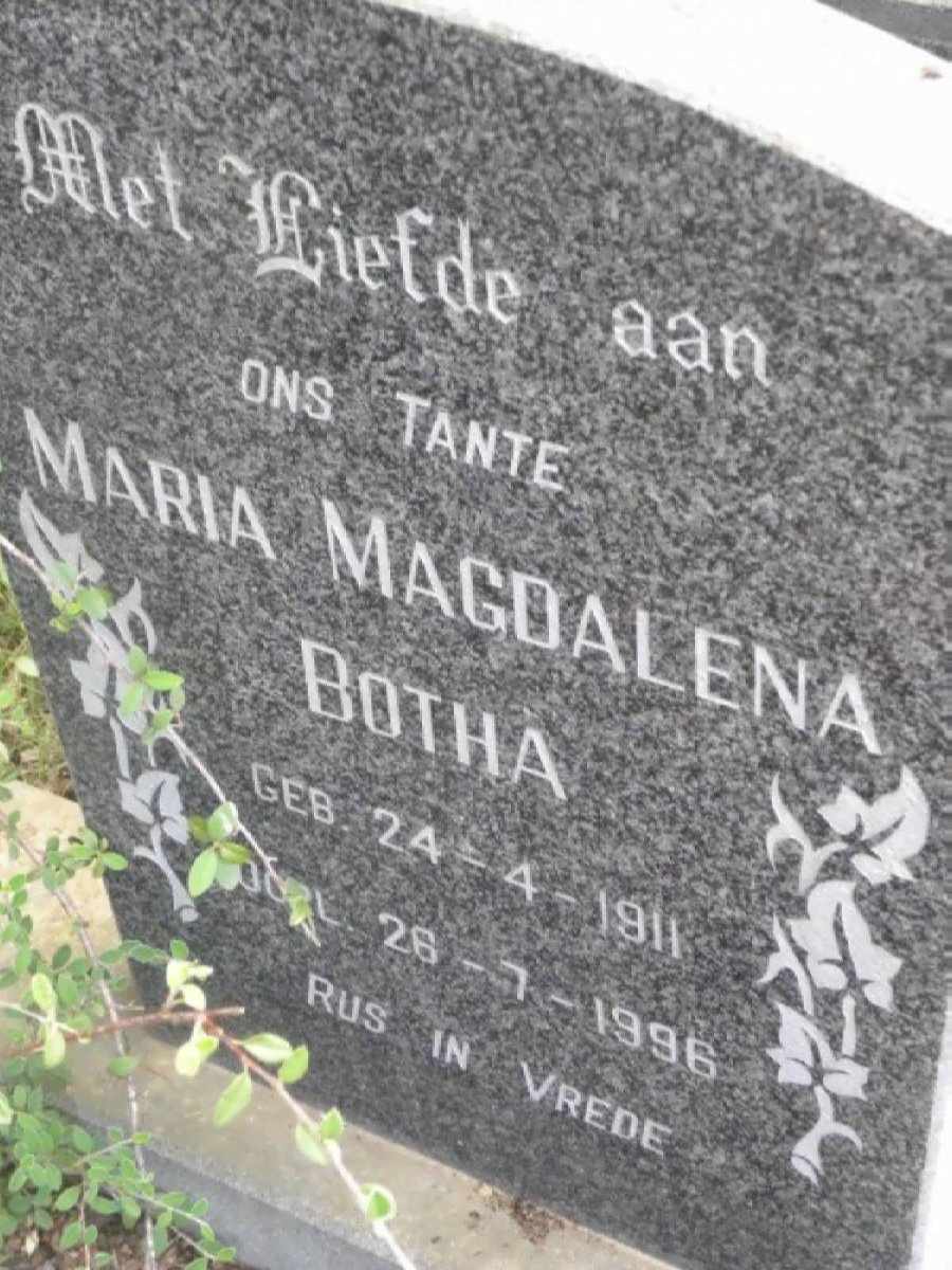 BOTHA Maria Magdalena 1911-1996