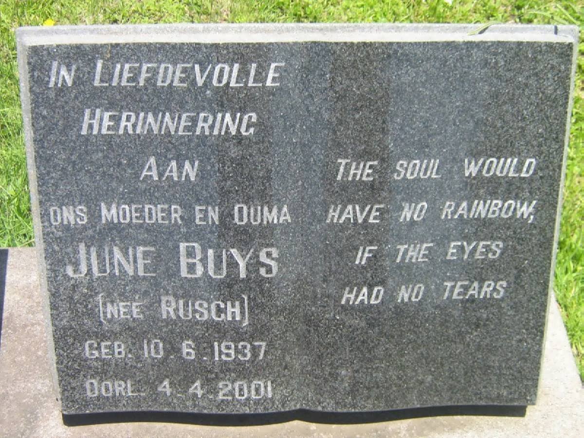 BUYS June nee RUSCH 1937-2001