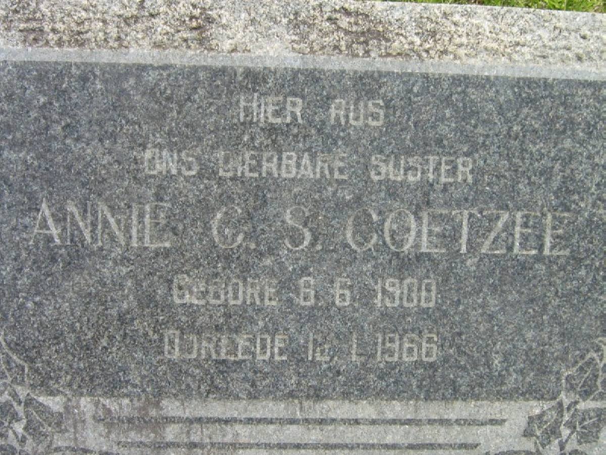COETZEE Annie C.S. 1900-1966