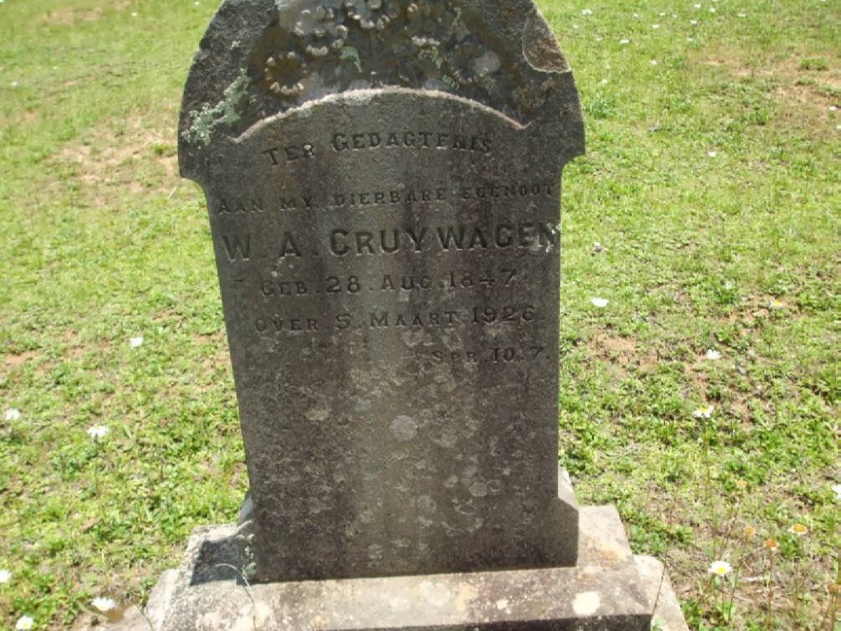 CRUYWAGEN W.A. 1847-1926