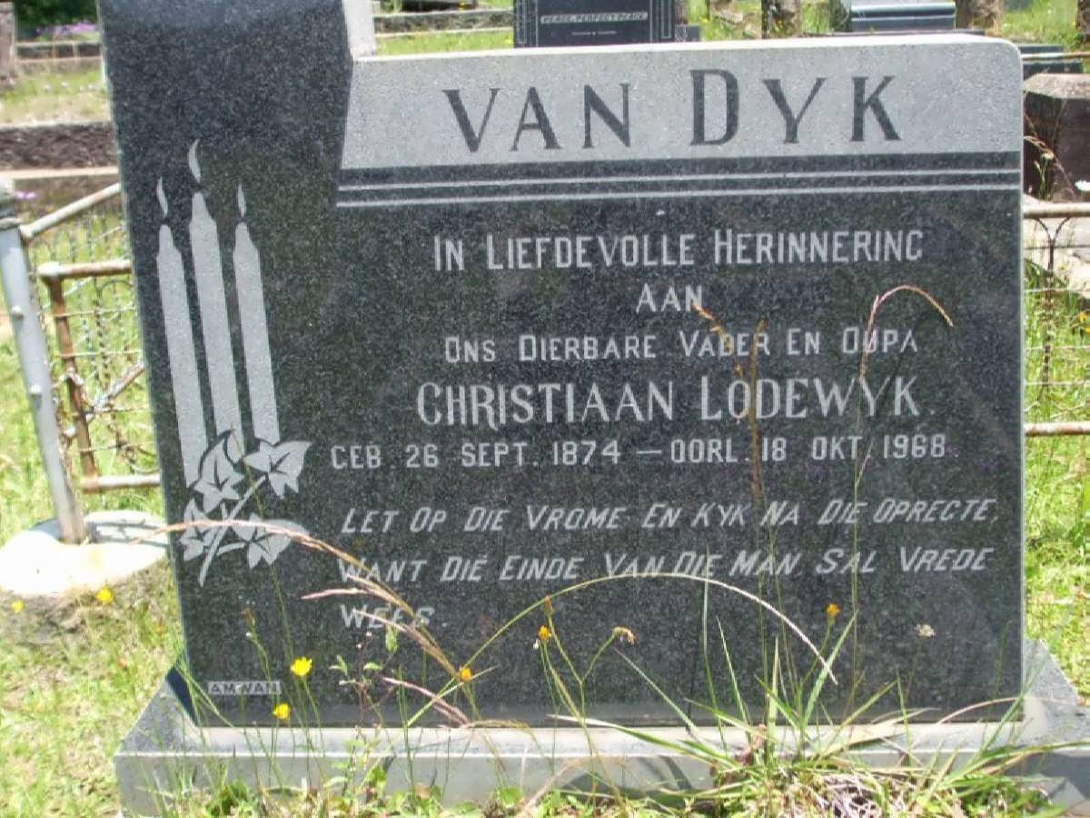 DYK Christiaan Lodewyk, van 1874-1968