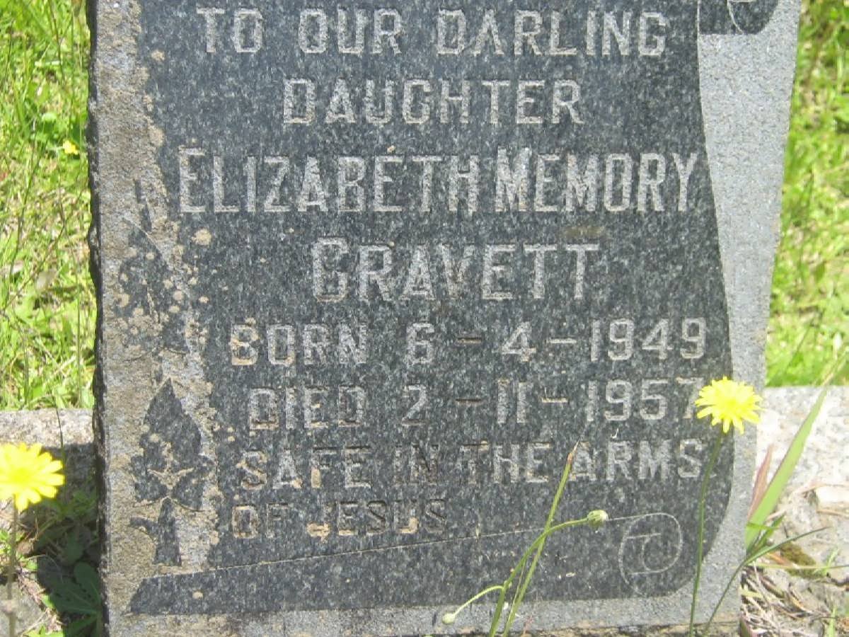GRAVETT Elizabeth Memory 1949-1957