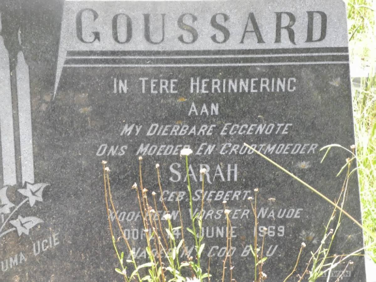GOUSSARD Sarah nee SIEBERT -1969
