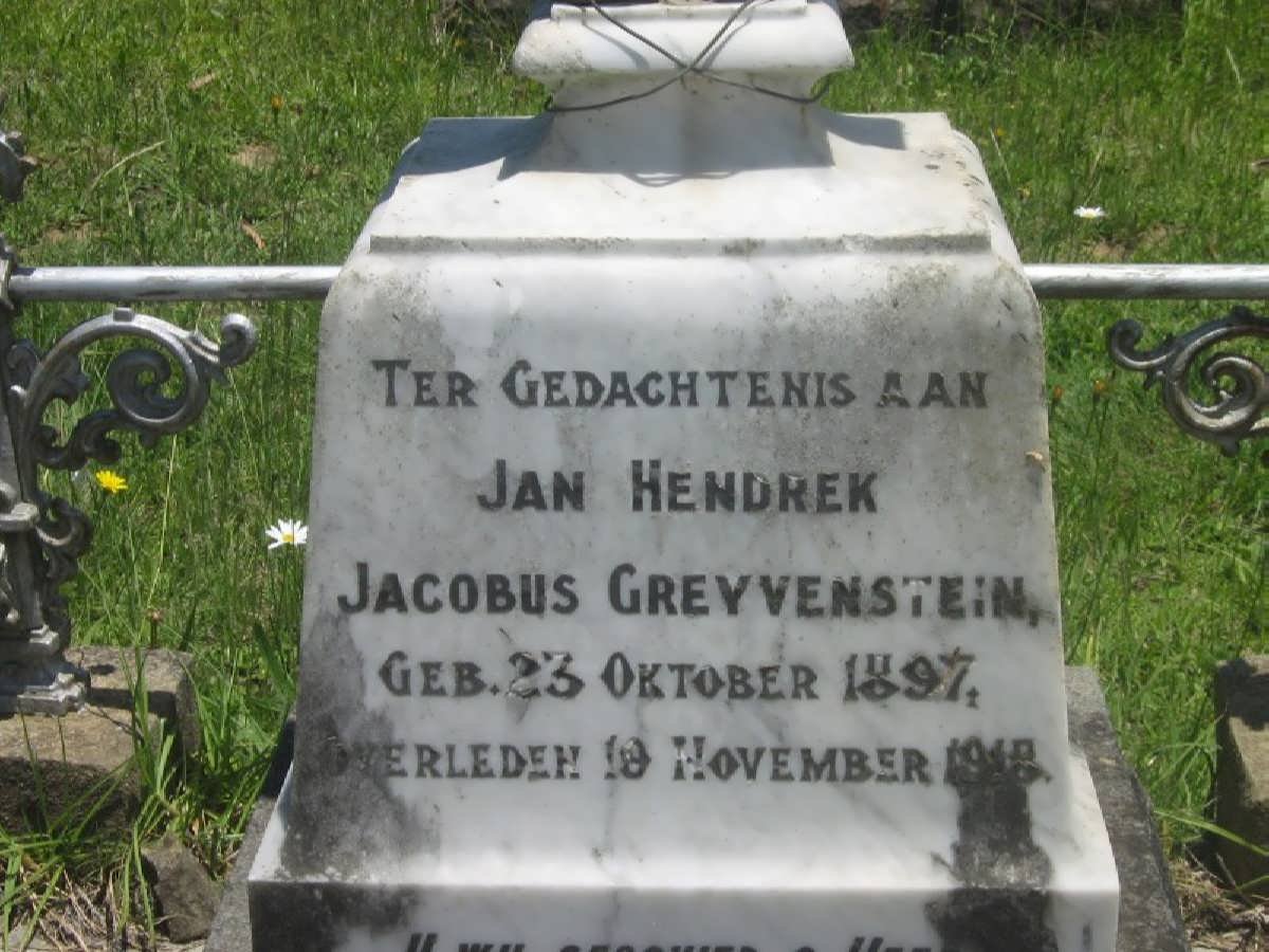 GREYVENSTEIN Jan Hendrek Jacobus 1897-1918