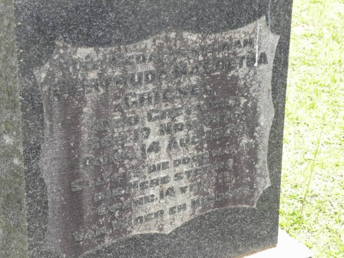 GRIESEL Gertruida Magretha nee GREYLING 1876-193?