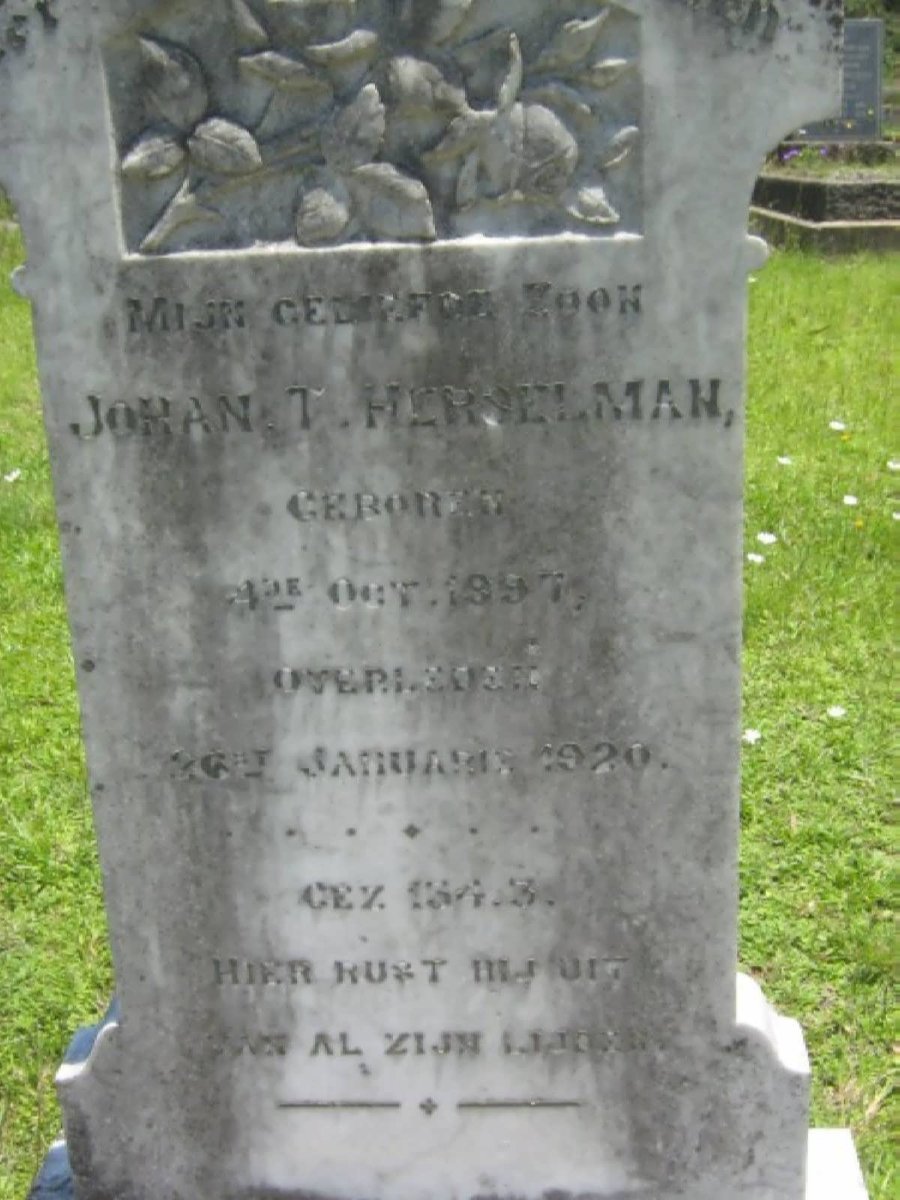 HERSELMAN Johan T. 1897-1920