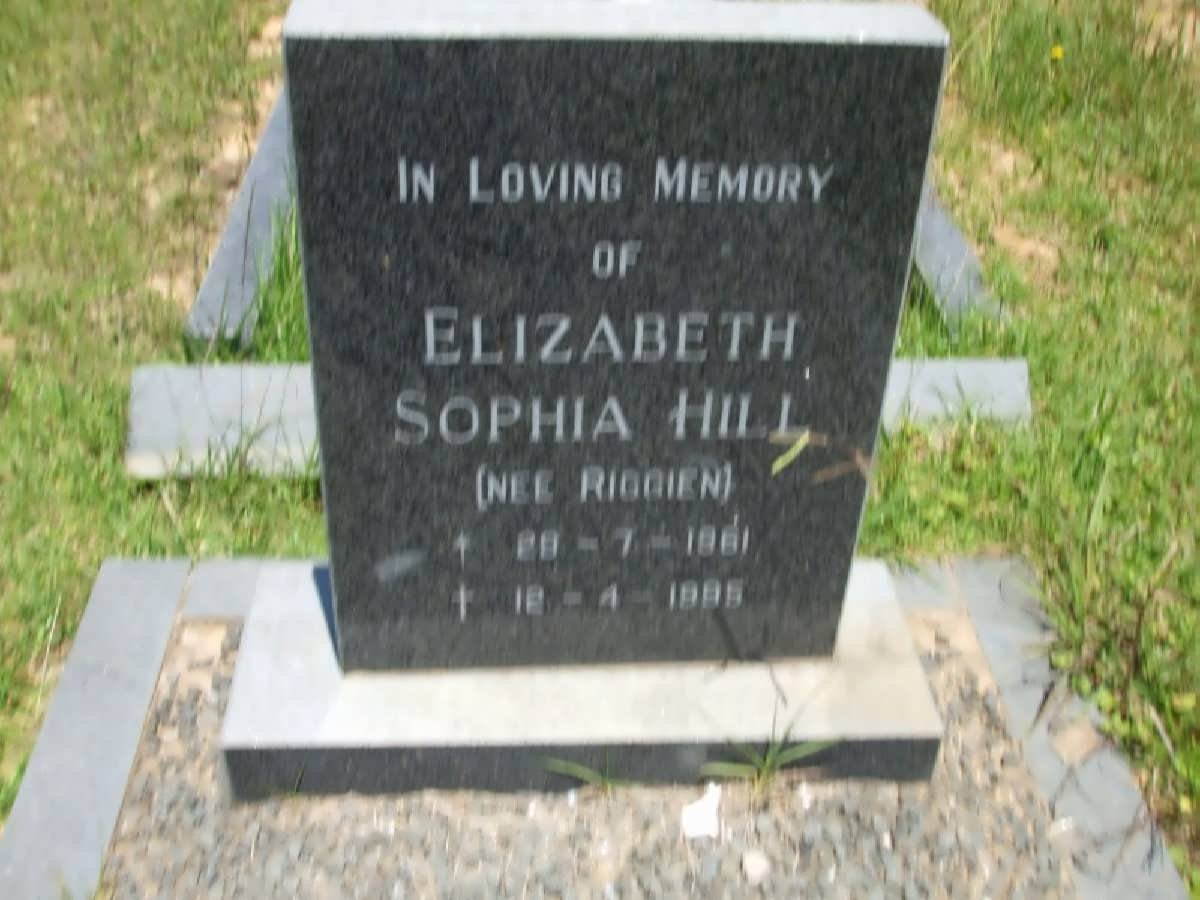 HILL Elizabeth Sophia nee RIGGIEN 1961-1995