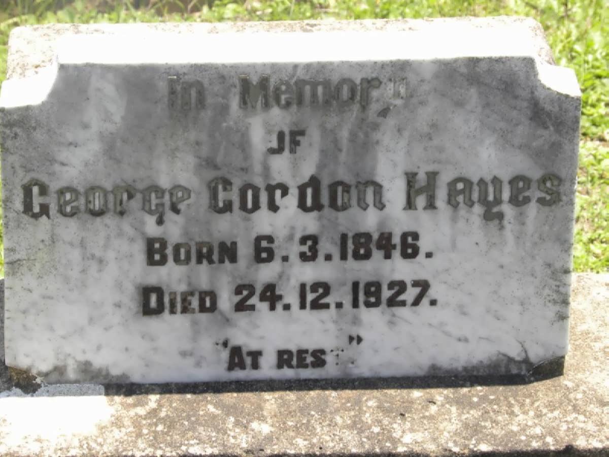 HAYES George Gordon 1846-1927