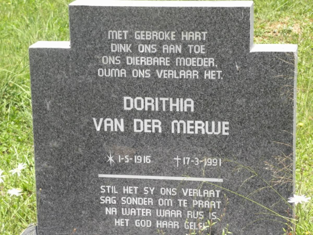 MERWE Dorithia, van der 1916-1991