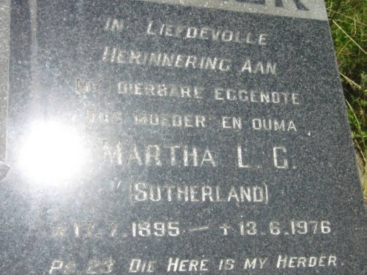 MULLER Martha LG nee SUTHERLAND 1895-1976