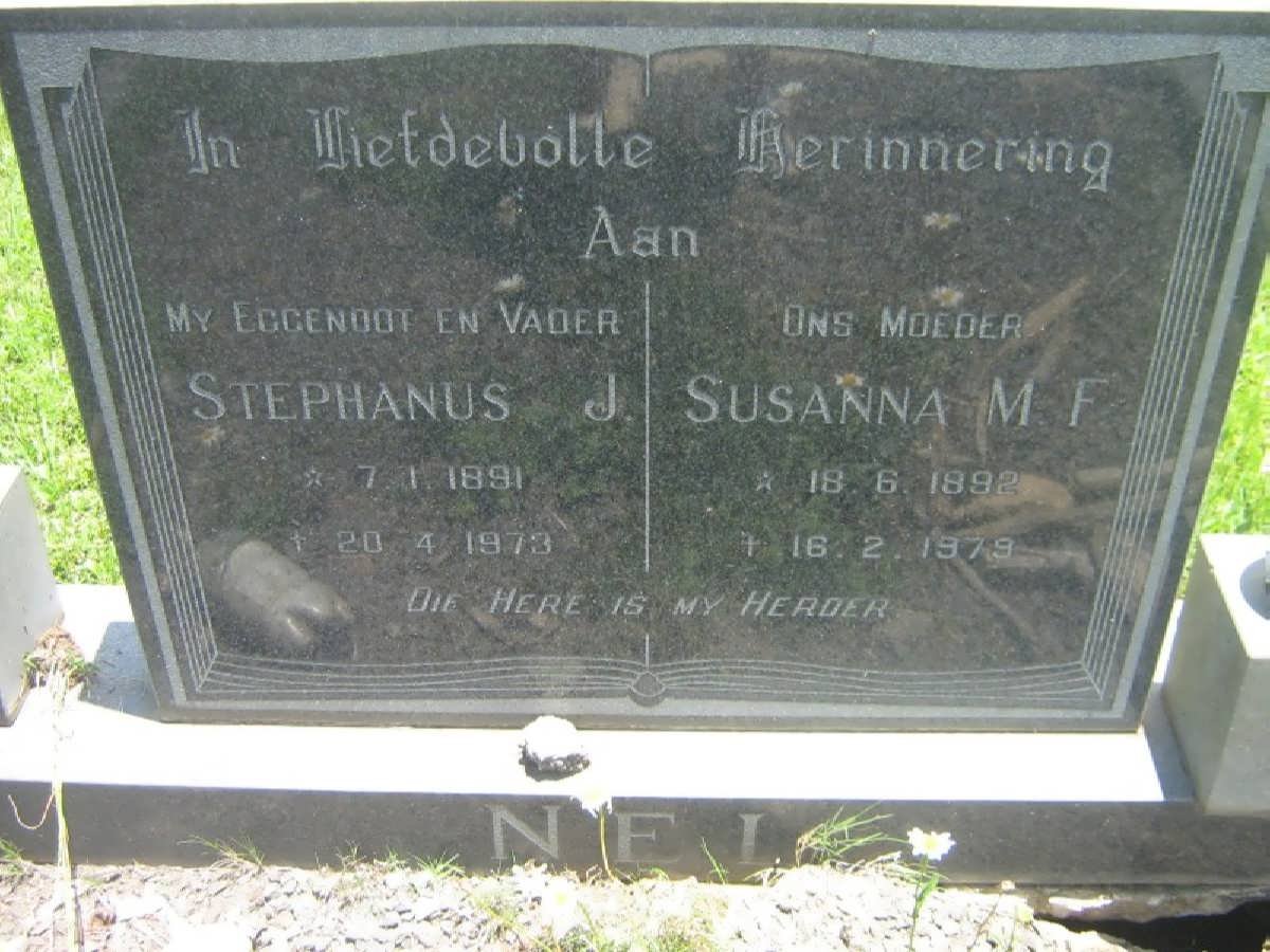 NEL Stephanus J. 1891-1973 &amp; Susanna M.F. 1892-1979