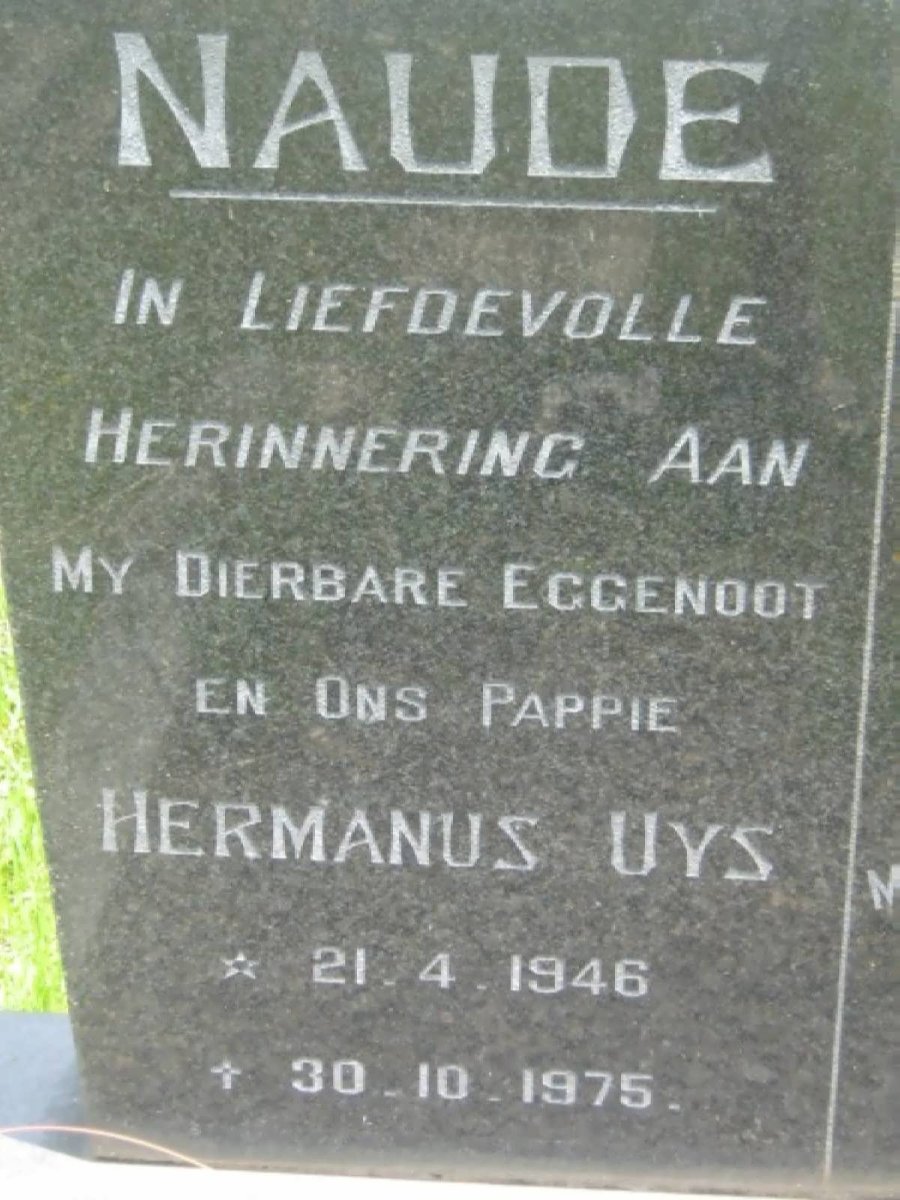 NAUDE Hermanus Uys 1946-1975
