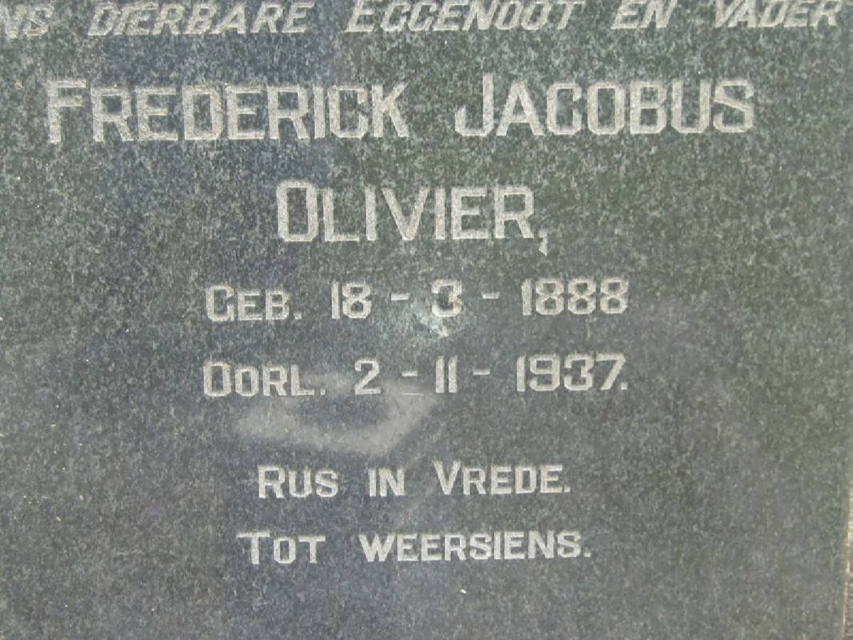 OLIVIER Frederick Jacobus 1888-1937
