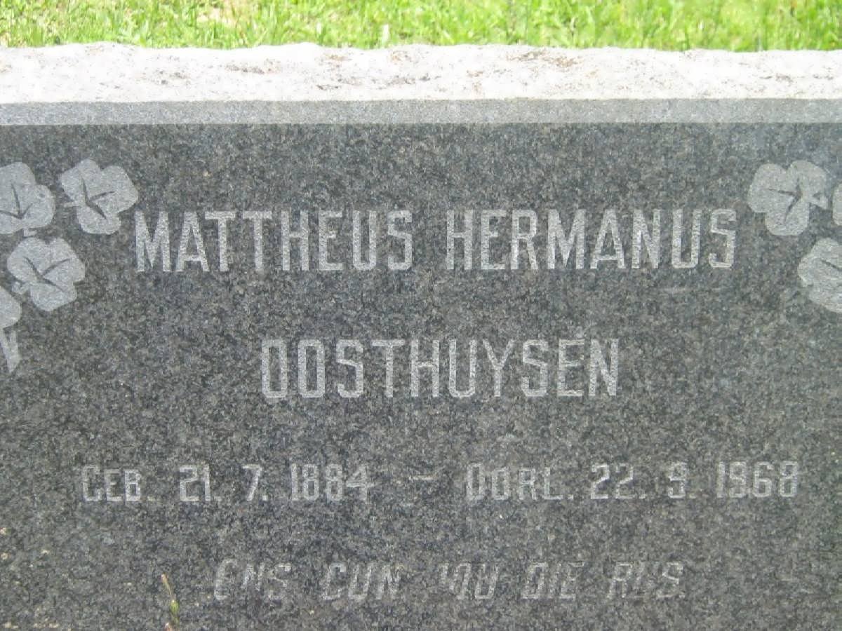 OOSTHUYSEN Mattheus Hermanus 1884-1968