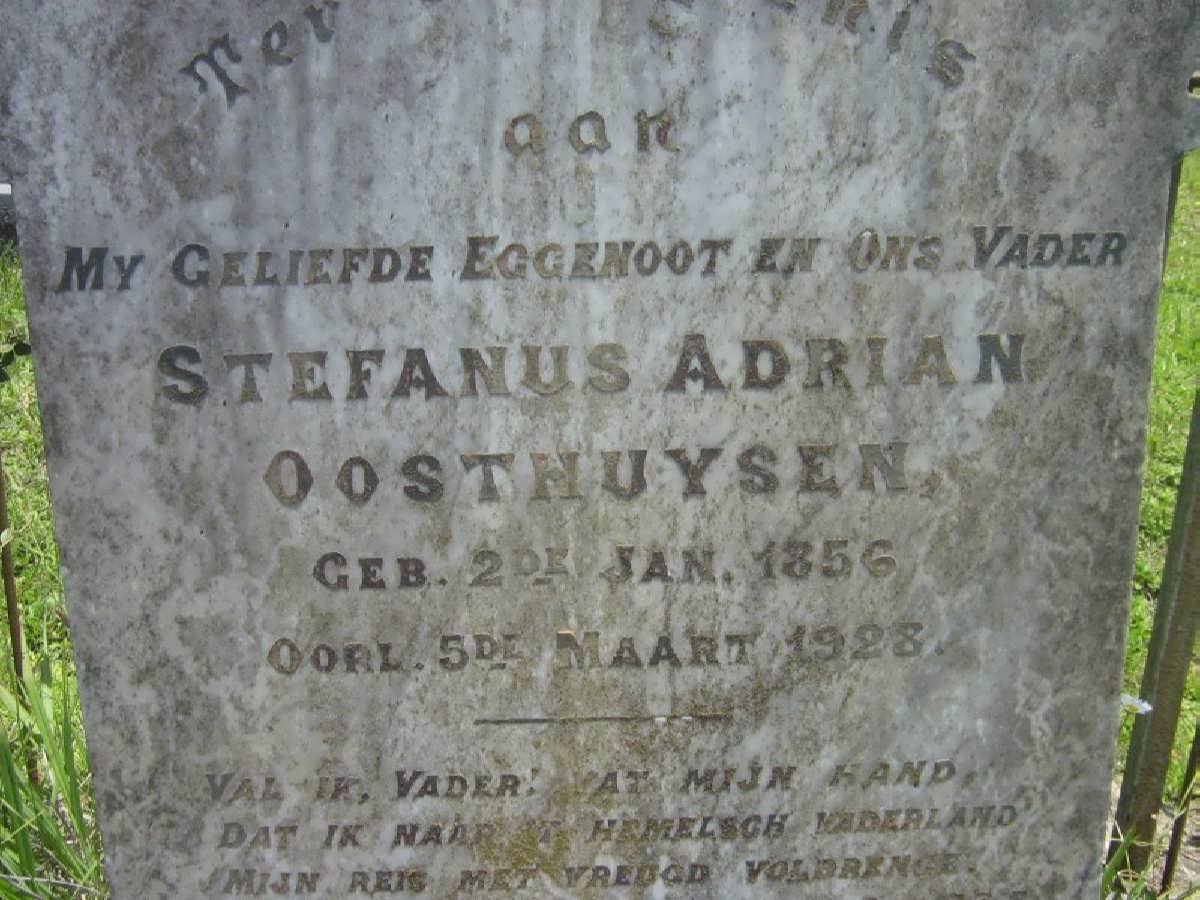 OOSTHUYSEN Stefanus Adrian 1856-1928