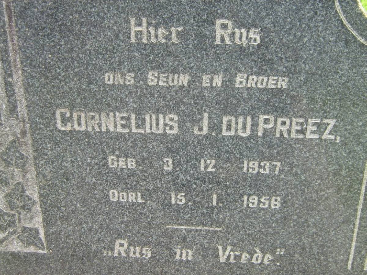 PREEZ Cornelius J., du 1937-1956
