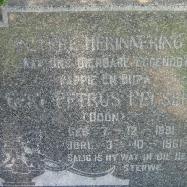 PELSER Gert Petrus 1891-1961