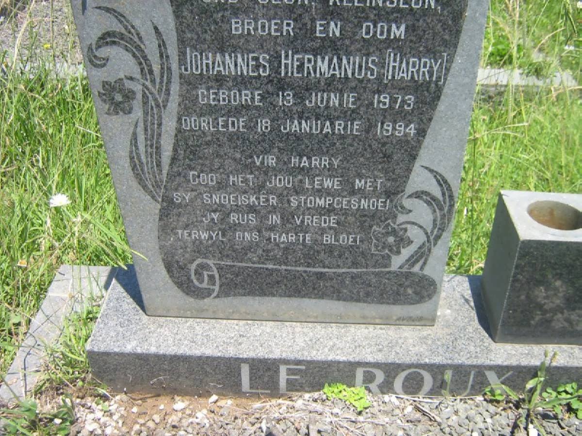 ROUX Johannes Hermanus, le 1973-1994