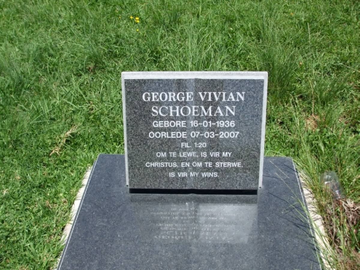 SCHOEMAN George Vivian 1936-2007