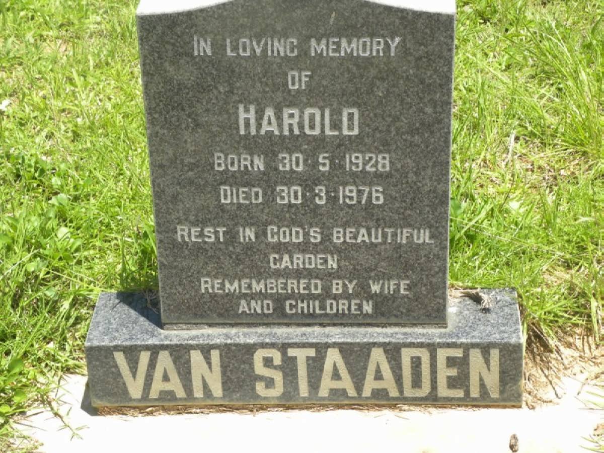 STAADEN Harold, van 1928-1976