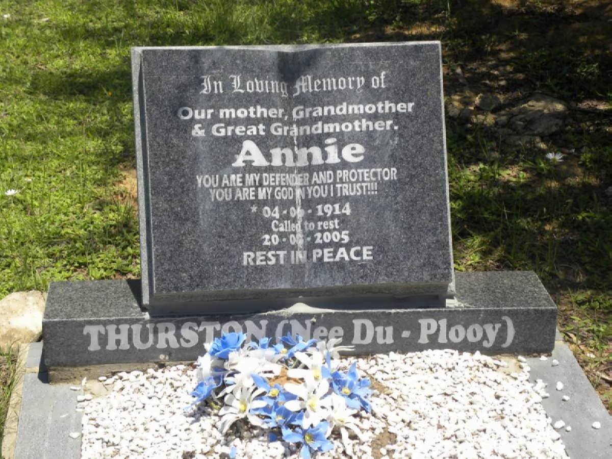 THURSTON Annie nee DU PLOOY 1914-2005