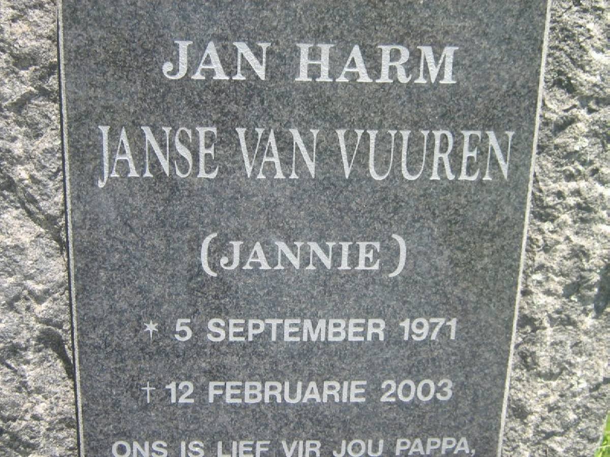 VUUREN Jan Harm, Janse van 1971-2003