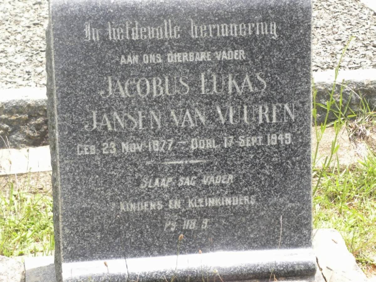 VUUREN Jacobus Lukas, Jansen van 1877-1949