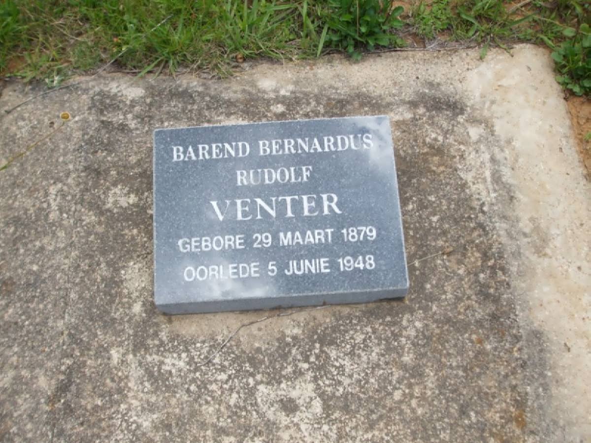 VENTER Barend Bernardus Rudolf 1879-1948