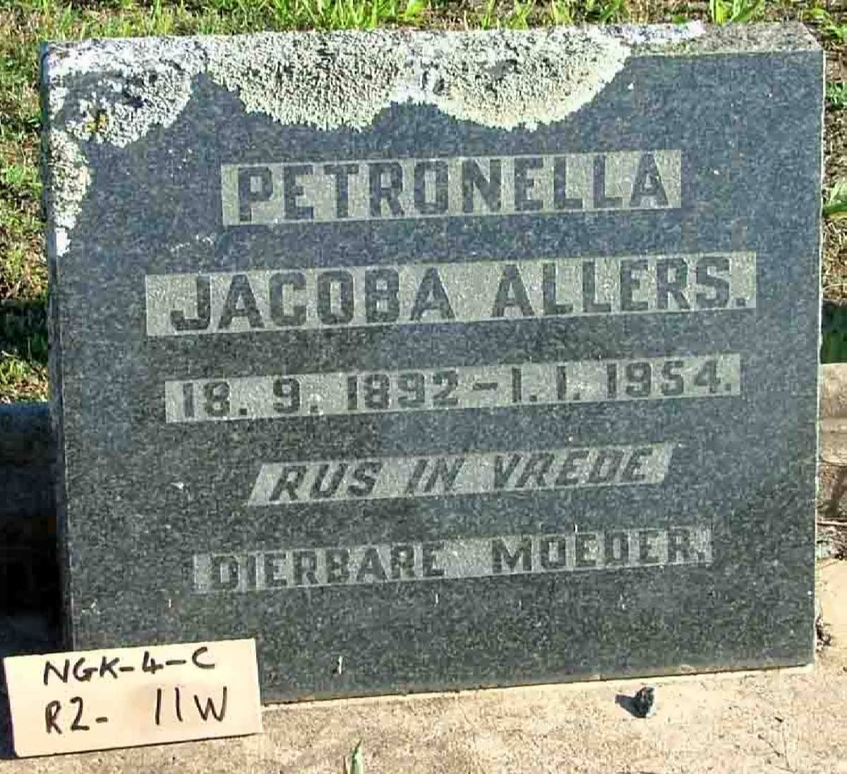 ALLERS Petronella Jacoba 1892-1954