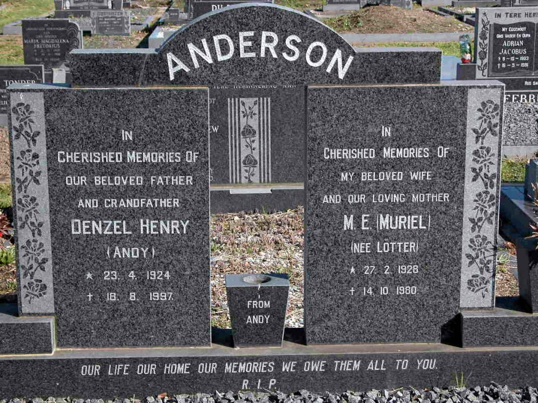 ANDERSON Denzel Henry 1924-1997 &amp; M.E. LÖTTER 1928-1980