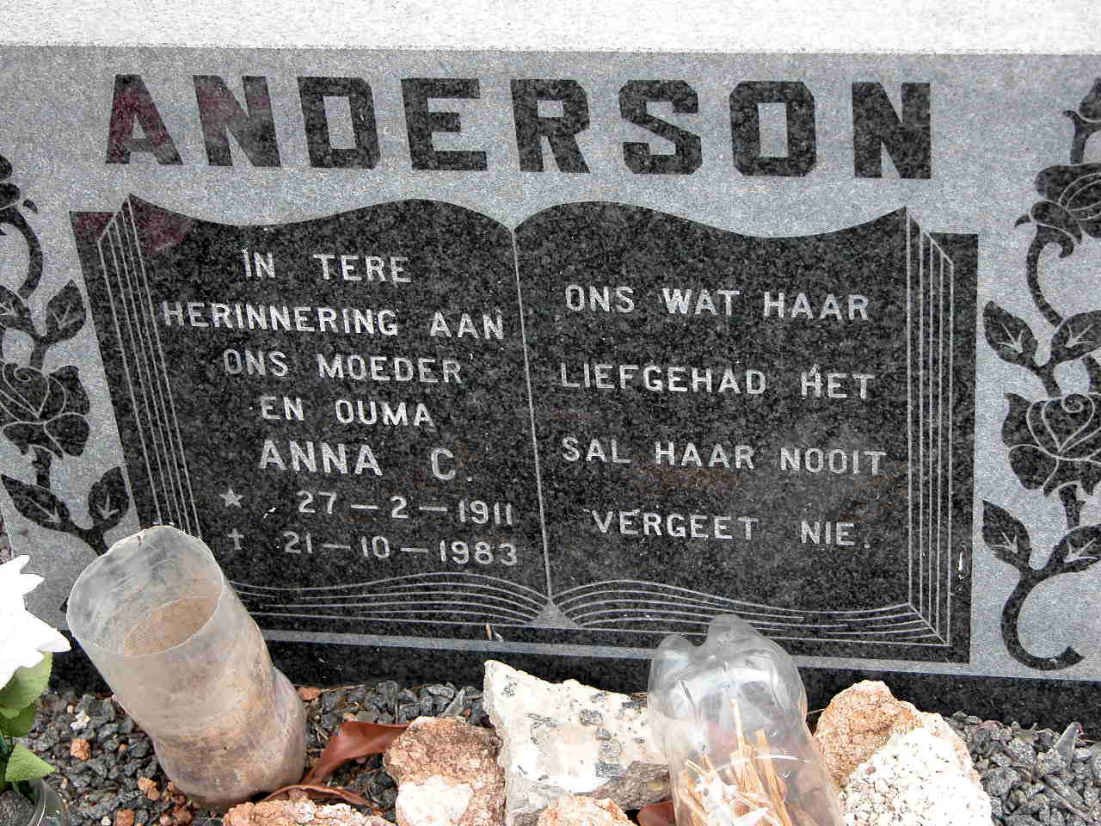 ANDERSON Anna C. 1911-1983