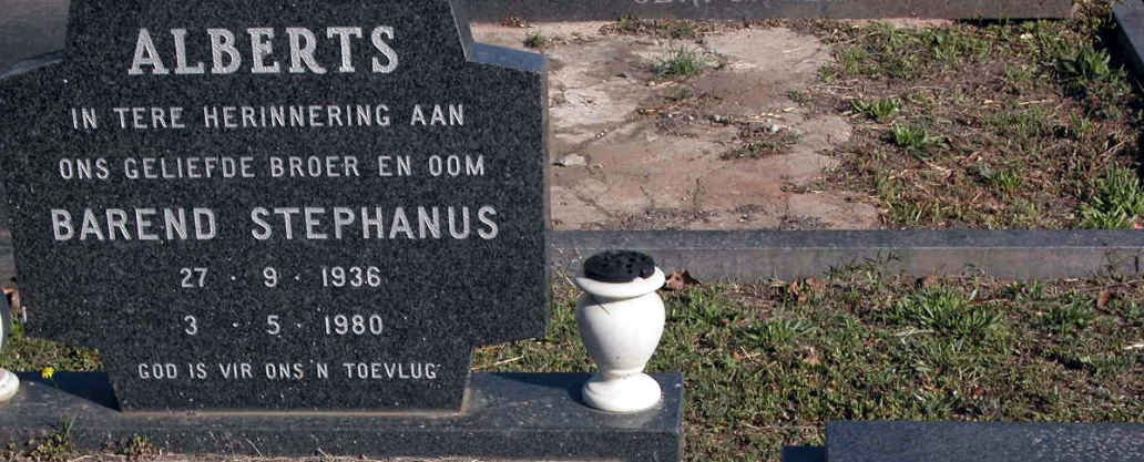 ALBERTS Barend Stephanus 1936-1980