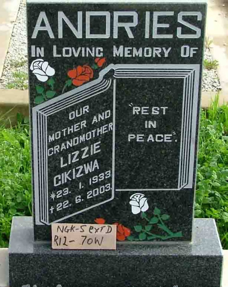 ANDRIES Lizzie Cikizwa 1933-2003