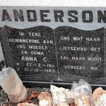 ANDERSON Anna C. 1911-1983