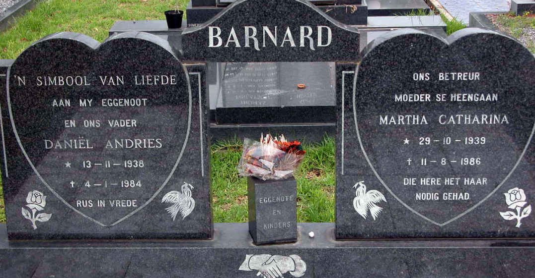 BARNARD Daniël Andries 1938-1984 &amp; Martha Catharina 1939-1986