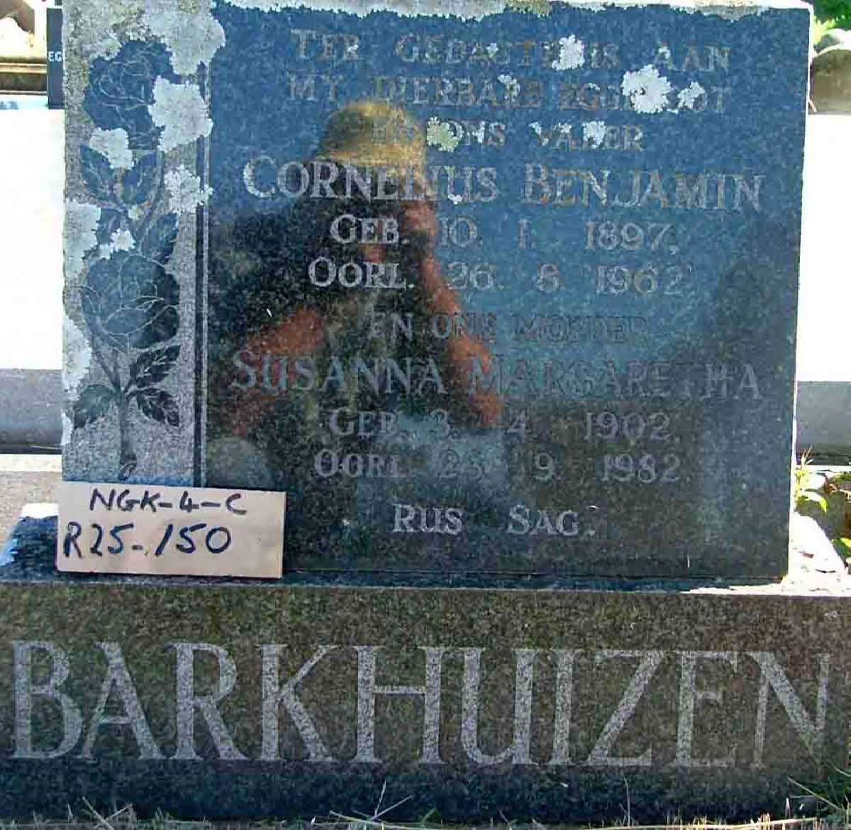 BARKHUIZEN Cornelius Benjamin 1897-1962 &amp; Susanna Margaretha 1902-1982