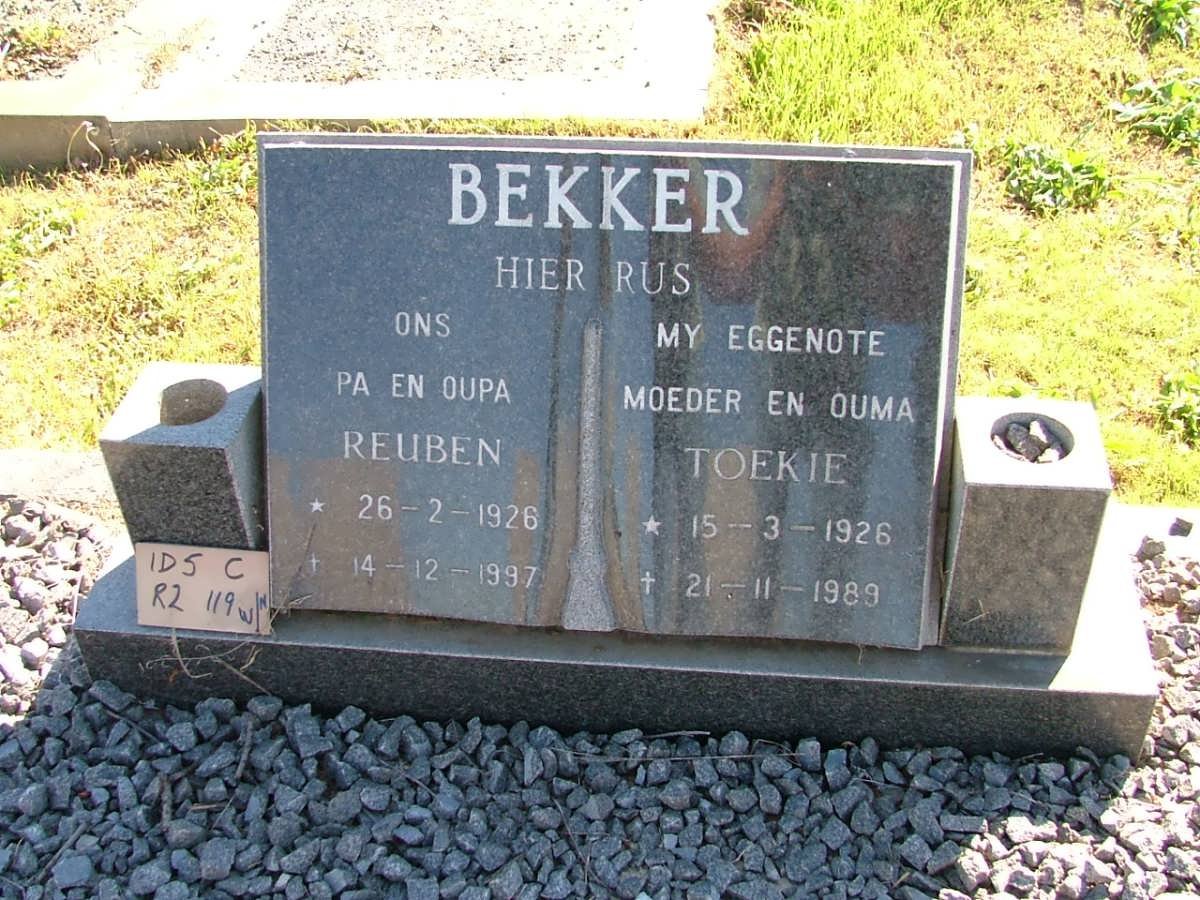 BEKKER Reuben 1926-1997 &amp; Toekie 1926-1989