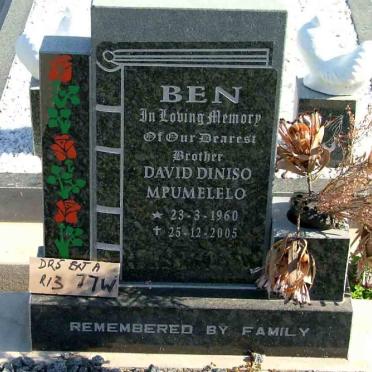 BEN David Diniso Mpumelelo 1960-2005