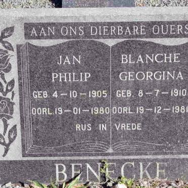BENECKE Jan Philip 1905-1980 &amp; Blanche Georgina 1910-1981